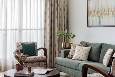 Trendy living room photo in Mumbai