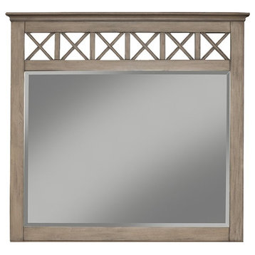Alpine Furniture Potter Wood Bedroom Mirror in French Truffle