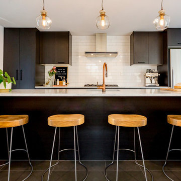Dark Woodgrain Touchtex Melamine Kitchen