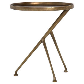 Schmidt Accent End Table in Raw Brass
