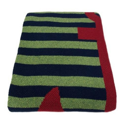 Eco French Anchor Stripe Throw-Avocado/Marine - Products