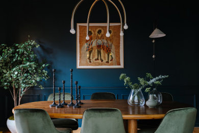 Example of a dining room design in Raleigh