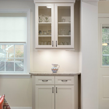 Bright Transitional Kitchen Remodel | Soft White Cabinets, Quartz Countertops
