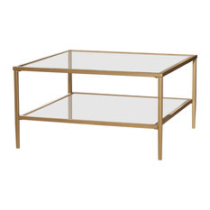 Square Metal Coffee Tables Houzz Southern Enterprises Tipton Square Metal Gl Open Shelf Tail Table Gold Coffee