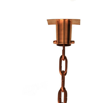 Large Copper Link Rain Chain With Installation Kit, 11 Foot