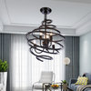 Albertus Black 6-Light Pendant With Clear Shade