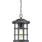 Quoizel - Quoizel CSE1910EK Crusade 1 Light Outdoor Lantern - Earth Black - Inspired by Craftsman design, the Crusade Outdoor Series is clean and classic. Encased in the crisscrossed bands, the clear seedy glass emits plenty of light. The fixture body is created using a composite material suitable for extreme temperatures and is resistant to fading. It is a wonderful addition to the Coastal Armour Collection. Available in Mystic Black and Palladian Bronze finishes. (Please note that the vintage bulbs are not included but are available for purchase.)