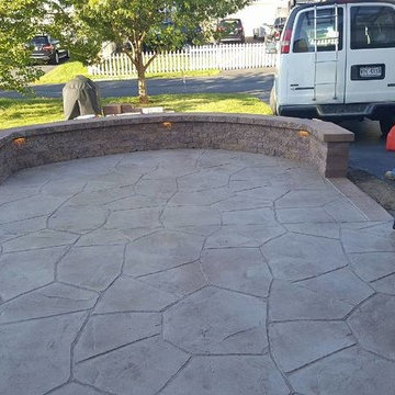 Bristow Stamped concrete patio with stairs