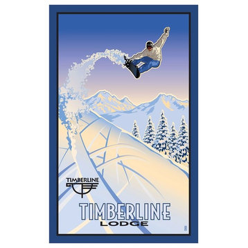 Paul Leighton Timberline Oregon Snowboarder Art Print, 24"x36"