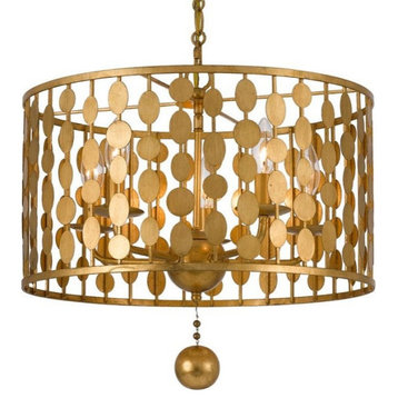 Crystorama Layla 5-Light Antique Gold Chandelier