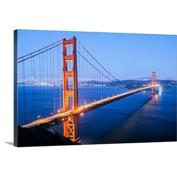 "Golden Gate Bridge at Twilight, San Francisco" Wrapped Canvas Art Print, 24"...