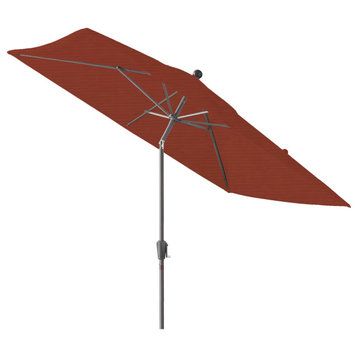 Pismo Dawn 9'x7' Rectangular Premium Push Tilt Market Umbrella, Gray Frame, Terr