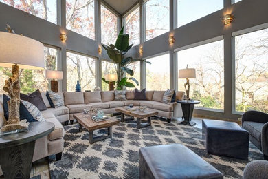 Inspiration for a contemporary living room remodel in Little Rock