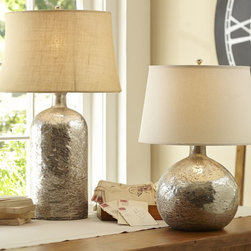 Antique Mercury Glass Table Lamp Base - Lamp Bases