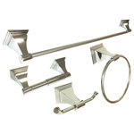 eBuilderDirect - eBuilderDirect Bathroom Accessories, Polished Chrome, 4-Piece Set 24" - eBuilderDirect Bathroom Accessory sets are a functional and stylish addition to any bathroom, powder room, or laundry room. These bath sets are constructed of metal and come with all necessary mounting brackets, drywall anchors, and screws.