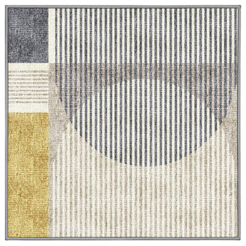 Washable Bracketeering Delineate Area Rug, Square 7'