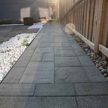 Modern Interlock Walkway & Backyard Landscape Design