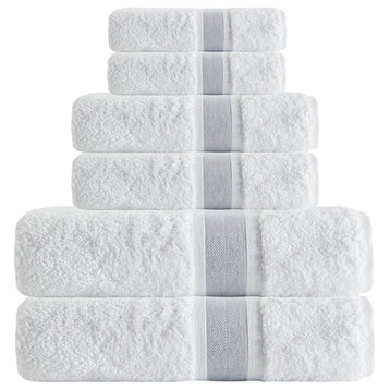Enchnate Home Unique 6 Pcs Towel Set, Silver