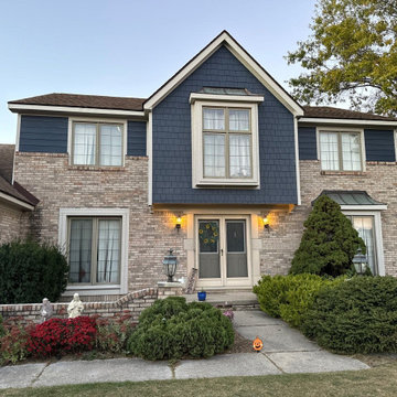 Exterior Upgrade with James Hardie Fiber Cement Soffit and Lap Siding