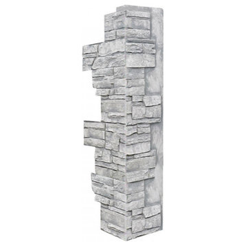 Faux Stone Wall Panel - ALPINE, Gray, 36" Corner