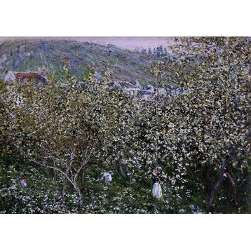 Claude Oscar Monet Vetheuil Flowering Plum Trees Wall Decal Print
