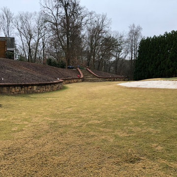 Fairway, Sand Trap, Stone Staircase and Serpentine Wall