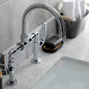 KS2171KL Industrial Style Bridge Bathroom Faucet With Pop-Up Drain, Chrome