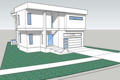 Photo of a modern home design in Tampa.