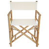 Chair Bamboo Low Director Chair, Set of 2, White