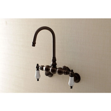 Aqua Vintage Adjustable Center Wall Mount Tub Faucet, Oil Rubbed Bronze