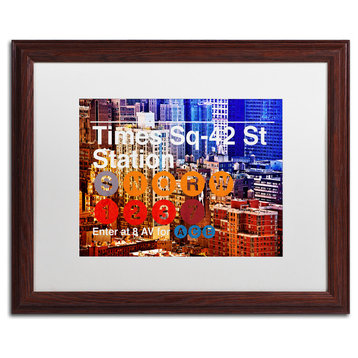 'Subway City Art NYC IV' Art, 16x20, Wood Frame, White Mat