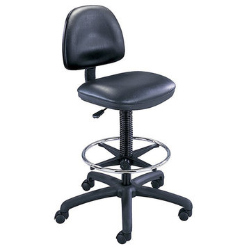 Safco Black Vinyl Precision Drafting Chair with Ring Foot Rest