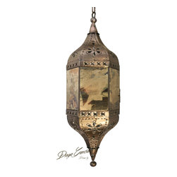 Mexican Tin And Glass Lamps - Pendant Lighting
