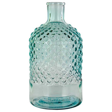 8 3/4" Diamond Recycled Glass Bottle