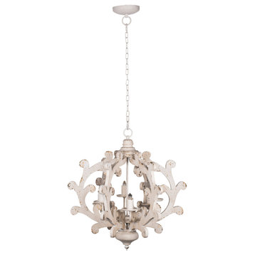 Country Chandelier, Vintage White
