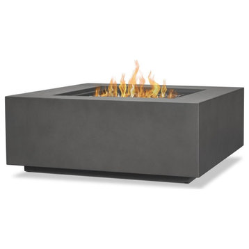 Real Flame Aegean Stainless Steel Fire Table with Conversion Kit in Slate Gray