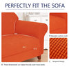 Subrtex 2-Piece Spandex Stretch Sofa Slipcover, Orange, Sofa
