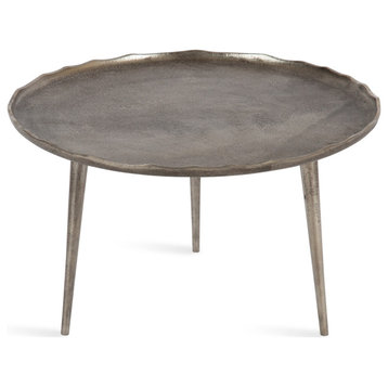 Alessia Round Coffee Table, Gray, 25x25x15