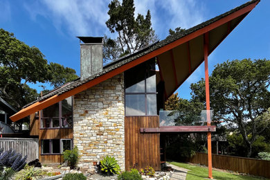 Example of a mid-century modern exterior home design in Other