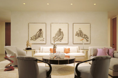 Living room - 1950s living room idea in Los Angeles