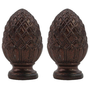 Urbanest Pineapple Lamp Finial, 2", Oil-Rubbed Bronze, Set of 2