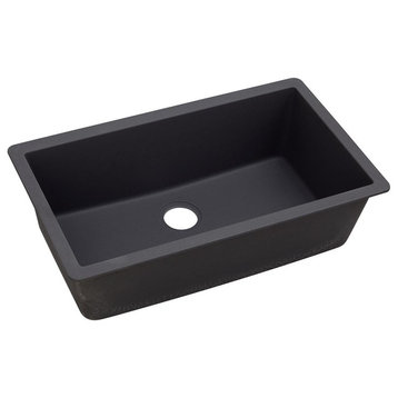 Elkay Quartz Luxe Single Bowl Undermount Sink, Caviar