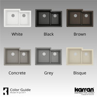 Karran 32" Undermount Large/Small Bowl Quartz Kitchen Sink, Black