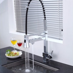 Brass Kitchen Sink Faucet with Hot & Cold Water Mixer - Kitchen Faucets