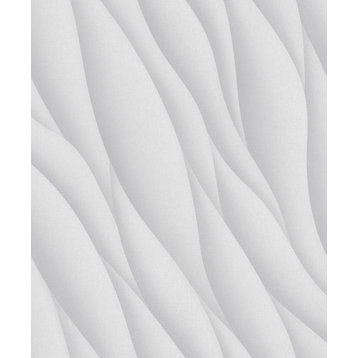 3D Ocean Waves Wallpaper, White, Sample
