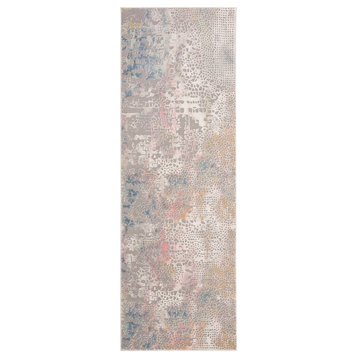 Safavieh Meadow Collection MDW181 Rug, Grey/Gold, 2'7" X 8'