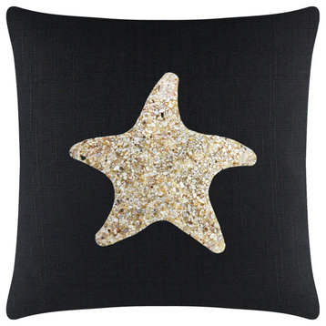 Sparkles Home Shell Starfish Pillow - 20x20" - Black