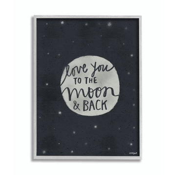 Stupell Industries Love You Moon Typography, 16 x 20