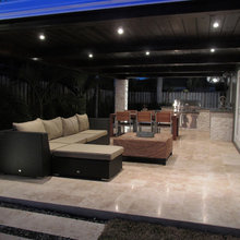 back patio grill and seating