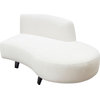 Ikka 67" Armless Right Facing Chaise Lounger, White Faux Sheepskin